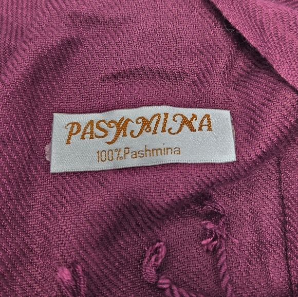 PASHMINA OVERSIZE SCARF SHAWL WRAP OXBLOOD MAROON FALL WOMEN OS - Picture 12 of 12